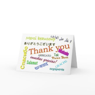 Thank you in Many Different Languages Card card