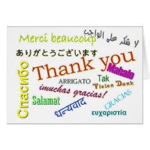 Thank you in Many Different Languages Card