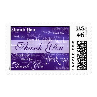 Thank You In Purple Postage Stamp stamp