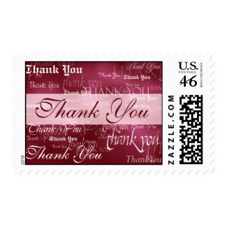 Thank You In Red Postage Stamp stamp