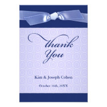 Thank You Jewish Ribbon Flat Card Announcement
