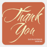 Thank You labels bold brush stroke brick red Stickers