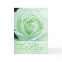 Thank You Lace Rose Greeting Card (green)