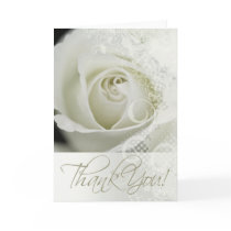 Thank You Lace Rose Greeting Card (white)