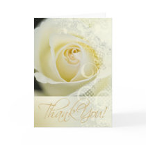 Thank You Lace Rose Greeting (creme) cards