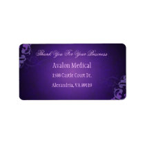 Thank You Liliac Scroll Purple Address Labels