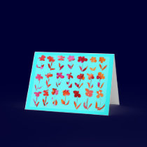 thank you, little flowers, turquoise cards