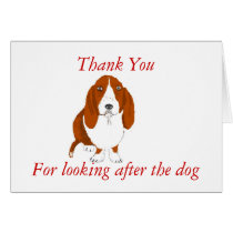 Thank you -looking after dog. card