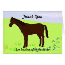 Thank you -looking after Horse Greeting Card
