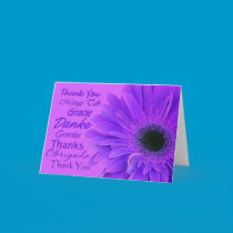 Thank You - many languages purple cards