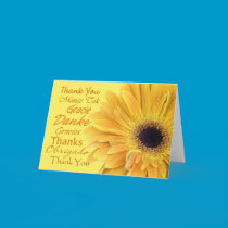 Thank You - many languages - yellow cards