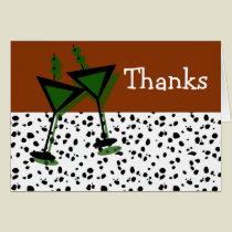 Thank You Martini Glass Note Card Template cards