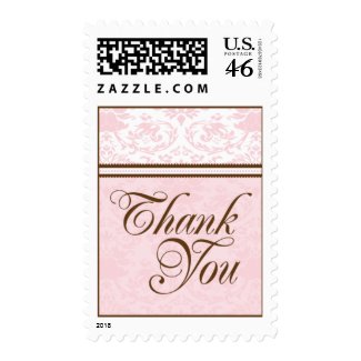 Thank You Medium Postage-Blush & Brown stamp