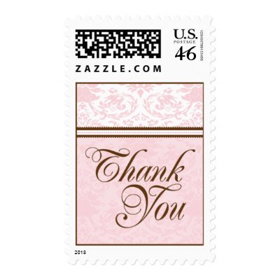 Thank You Medium Postage-Blush & Brown by twoheartsshoppe