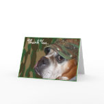 Thank You Military boxer dog greeting card