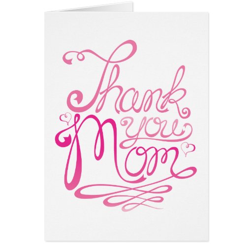 Thank You Mom Mother's Day Card Zazzle