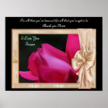 Thank You Mom Rosebud Personalized Poster Print