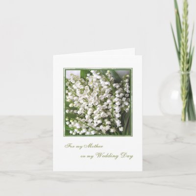 Thank you Mom, Wedding. White Lily of the valley. Cards