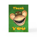 Thank you monkey face, happy jolly card