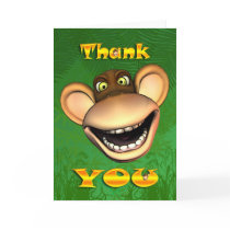 Thank you monkey face, happy jolly card by moonlake Thank you monkey face, happy jolly card