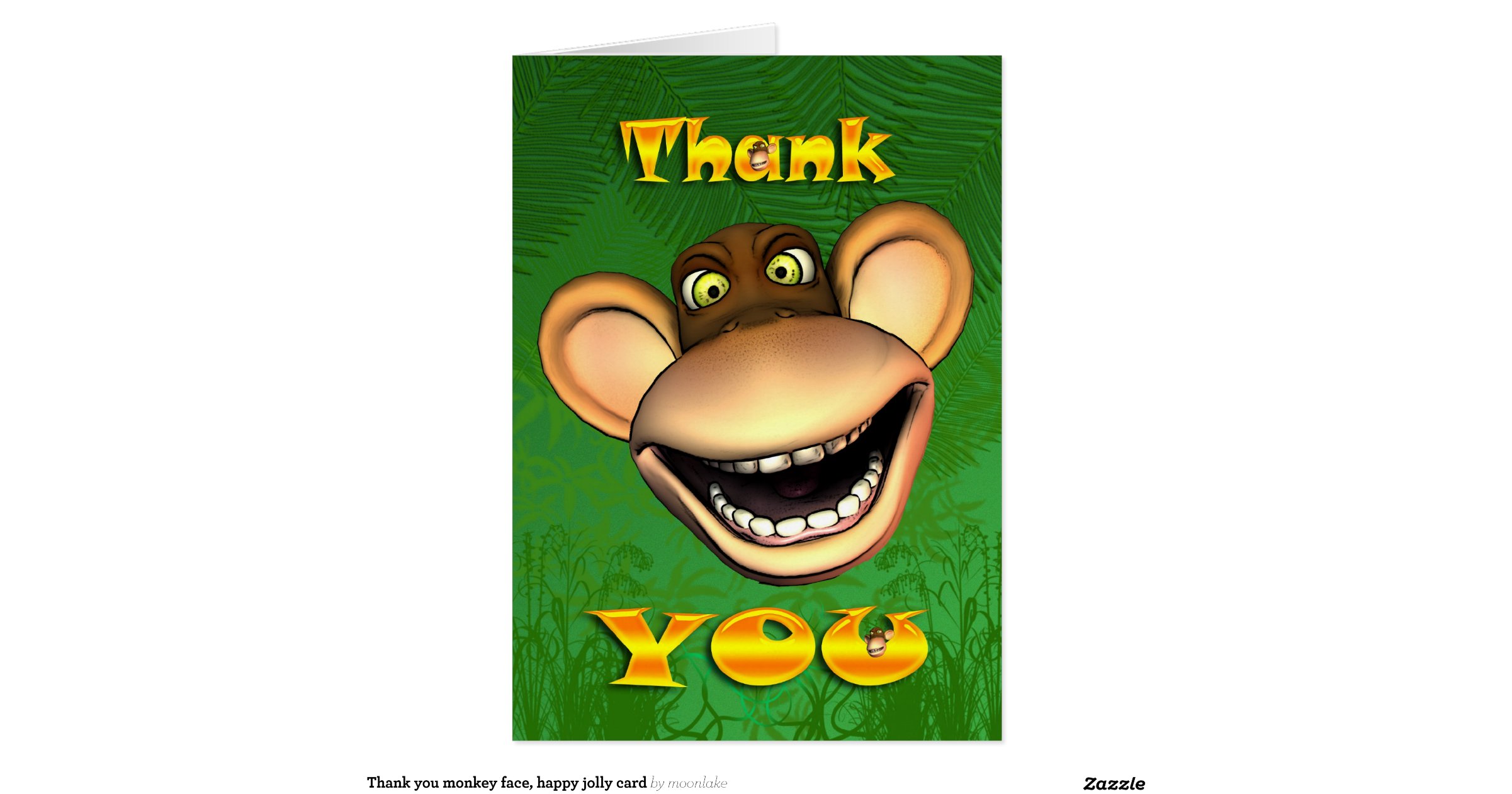 thank_you_monkey_face_happy_jolly_card ...