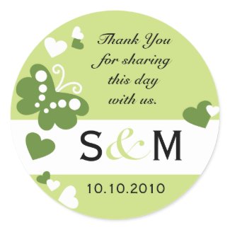 Thank You Monogram Wedding Favor Labels sticker