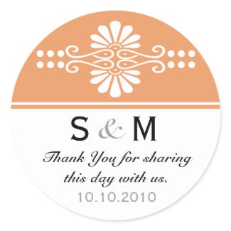 Thank You Monogram Wedding Favor Labels sticker