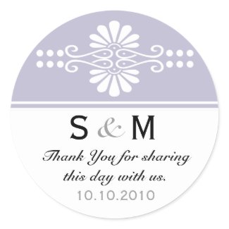 Thank You Monogram Wedding Favor Labels sticker