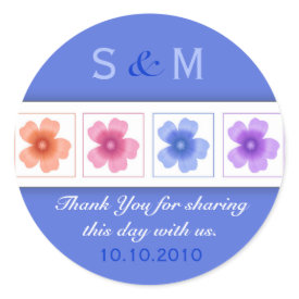 Thank You Monogram Wedding Favor Labels sticker