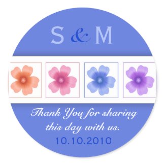 Thank You Monogram Wedding Favor Labels sticker