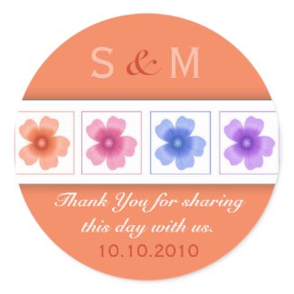 Thank You Monogram Wedding Favor Labels sticker