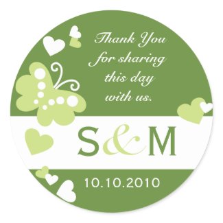 Thank You Monogram Wedding Favor Labels sticker