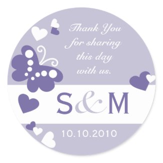 Thank You Monogram Wedding Favor Labels sticker