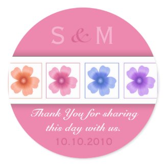 Thank You Monogram Wedding Favor Labels sticker