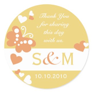Thank You Monogram Wedding Favor Labels sticker