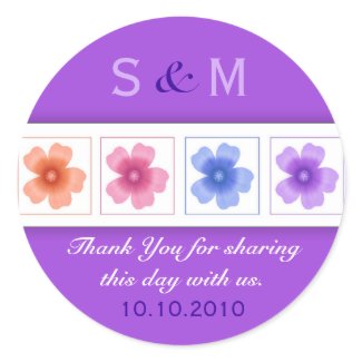 Thank You Monogram Wedding Favor Labels sticker