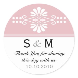 Thank You Monogram Wedding Favor Labels sticker