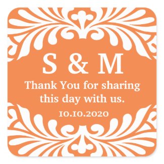 Thank You Monogram Wedding Favor Labels sticker