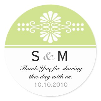 Thank You Monogram Wedding Favor Labels sticker