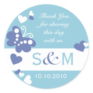 Thank You Monogram Wedding Favor Labels sticker