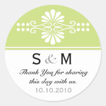 Thank You Monogram Wedding Favor Labels stickers