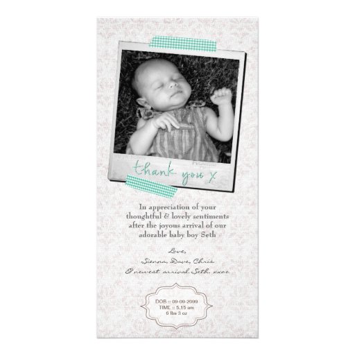 Thank You Note Baby Boy Announcement Template Zazzle