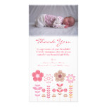 Thank You Note Baby Girl Photo Card Template photo cards