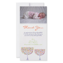 Thank You Note Baby Girl Photo Card Template
