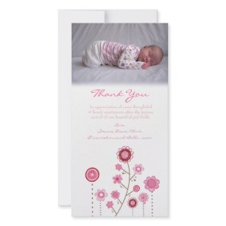 Thank You Note Baby Girl Photo Card Template
