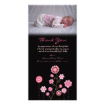 Thank You Note Baby Girl Pink Photo Card Template