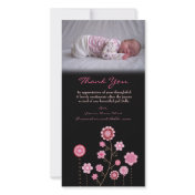 Thank You Note Baby Girl Pink Photo Card Template