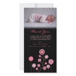 Thank You Note Baby Girl Pink Photo Card Template