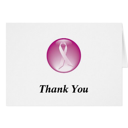 Thank You Note Breast Cancer Awareness Card Zazzle