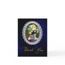 THANK YOU- NOTE CARD VINTAGE BLUE LACE